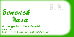 benedek masa business card